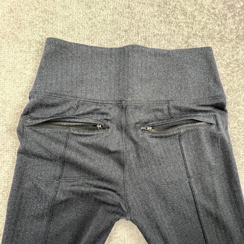 Athleta Delancey Herringbone Tight Leggings Navy Blue Gray High Rise Small